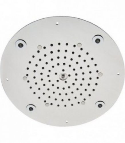 Tete de douche EHSAN Flat Light avec 4 LED blanc d290mm, inox poli