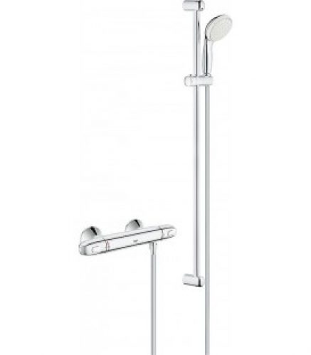thermostat douche Grohe Grohtherm 1000 avec kit douchette Tempesta II, 900mm, chromé
