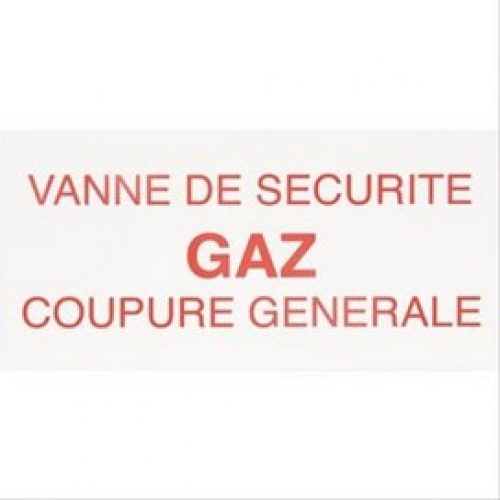Étiquette de signalisation rigide  »BARRAGE GAZ CUISINE
