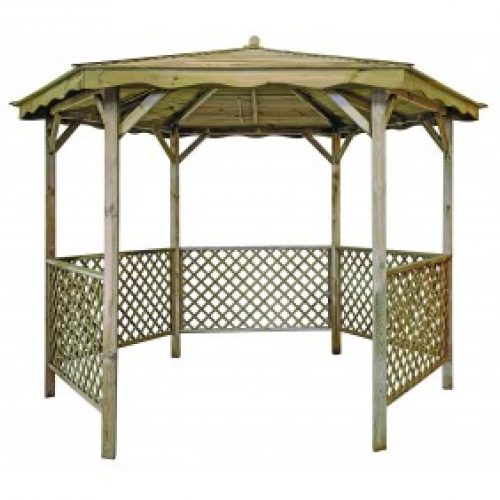 Tonnelle hexagonale en bois – diamètre 320 cm – Lora