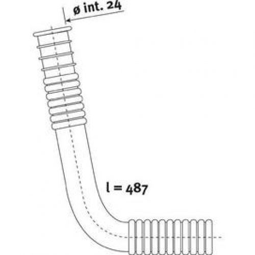 Tube de trop plein Ø24mm L=48,7mm pour vidage baignoire à chainette