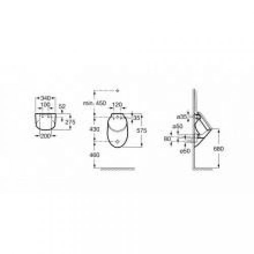 Urinoir entrée arrière avec abattant Spun Roca