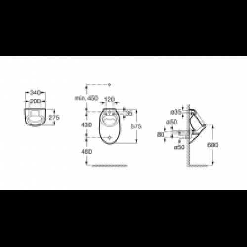 Urinoir entrée arrière sans abattant Spun Roca