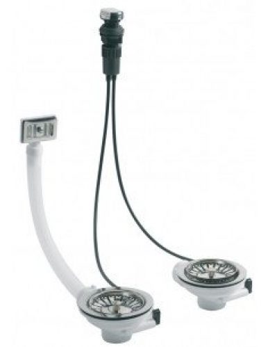 VALENTIN – Bonde de vidage automatique Ø 90 pour évier double bac -…