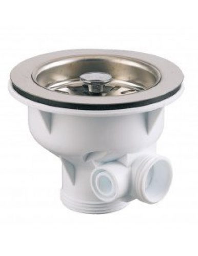 VALENTIN – Bonde panier inox Ø 90 sans trop plein pour evier gres…