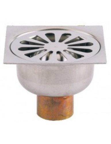 VALENTIN – Siphon de sol grille inox sortie verticale 100×100 Ø 90…