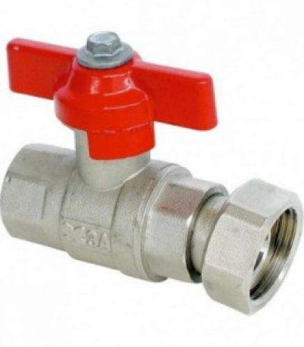 Vanne a boisseau spherique avec poignee papillon, 3/4&Prime;filet femx 3/4&Prime; vis filet fem Laiton nickele PN 16