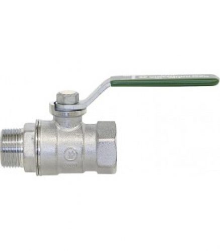 Vanne a boisseau sphérique R254DL filet fem/male 3/4&Prime; PN16 Laiton chrome/levier acier pour eau potable