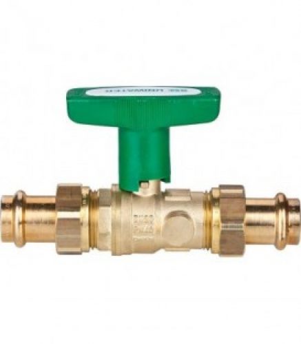Vanne à boisseau sphérique eau potable UNIWATER 54×54 mm laiton – poignée verte en T