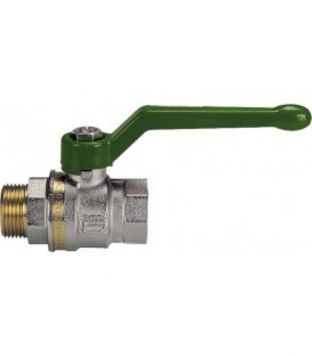 Vanne boisseau sphérique laiton poignée alu verte,certifiée DVGW fem/mâle 1 1/2&Prime; »