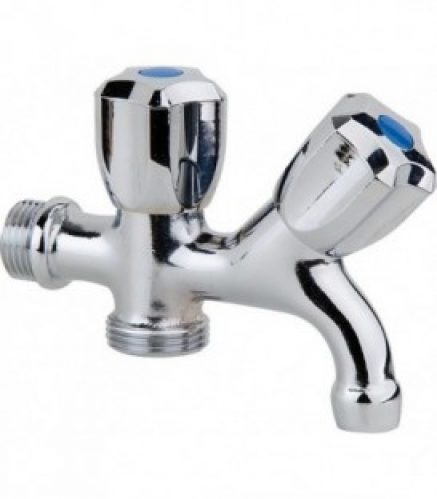 Vanne d ecoulement, double *BG* pour machine a laver combine 1/2&Prime;malex3/4&Prime;male, chromé