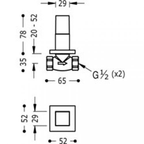 Vanne d&rsquo;arret 1/2&Prime; CUADRO-TRES