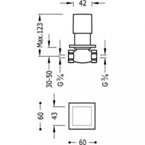Vanne d&rsquo;arret 3/4&Prime; CUADRO-TRES