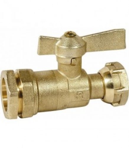 vanne d&rsquo;arret droite pour tube PE 25mm x 3/4&Prime; écrou-chapeau