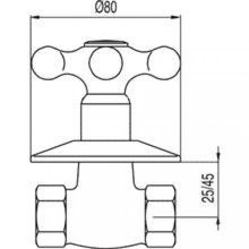 Vanne d&rsquo;arrêt 3/4&Prime; Clasic-Tres eau froide