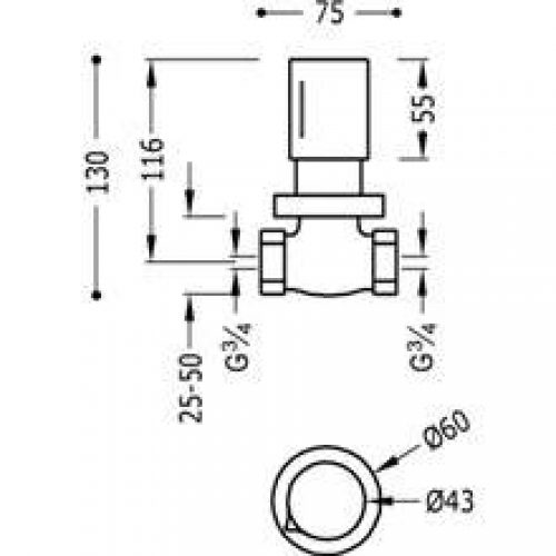 Vanne d&rsquo;arrêt 3/4&Prime; Max-Tres