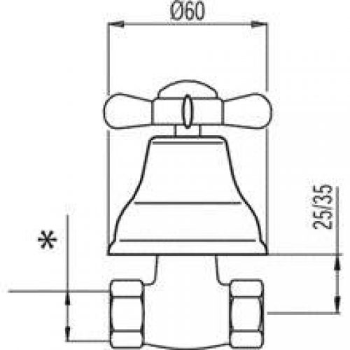 Vanne d&rsquo;arrêt de 1/2&Prime; Rétro-TRES eau froide