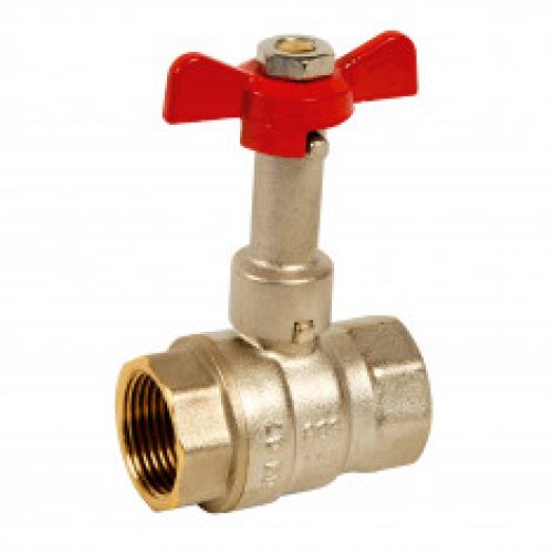 Vanne d’arrêt F/F ACS Manette papillon rouge avec prolongateur