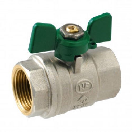 Vanne d&rsquo;arrêt F/F passage intégral NF ACS papillon vert SOMATHERM