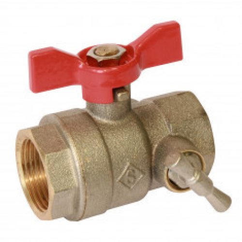 Vanne d&rsquo;arrêt F/F à purge PN30 Passage intégral ACS Papillon Rouge SOMATHERM