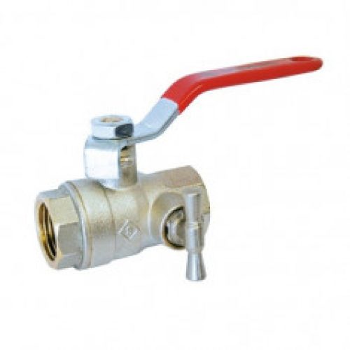 Vanne d’arrêt F/F à purge PN30 Passage intégral ACS Poignée rouge SOMATHERM