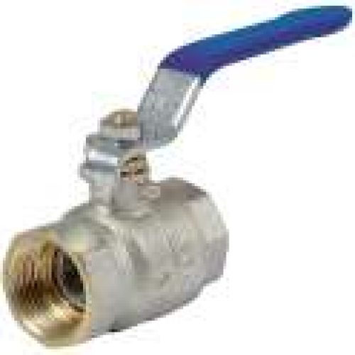 Vanne laiton nickelé – FF – Poignée bleu – Sféraco