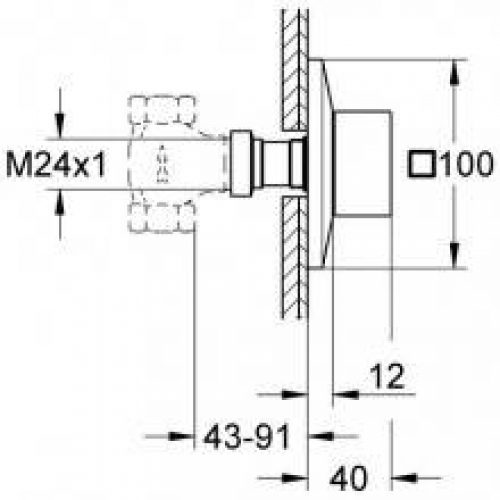 Vanne murale Grohe Allure brillant