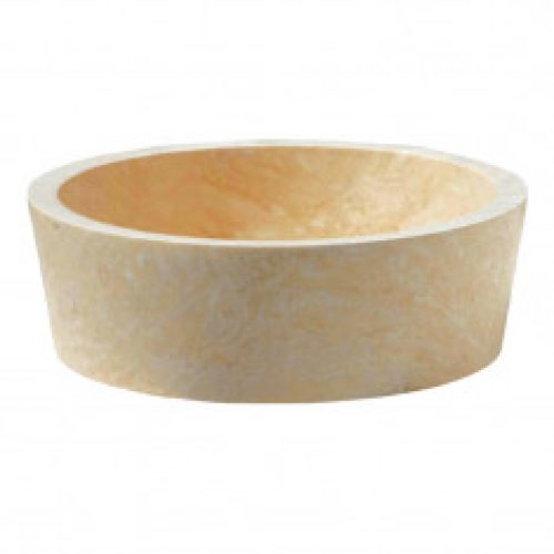 Vasque bol cylindrique à poser en pierre H15cm – Ø42cm – Ondyna UR2005