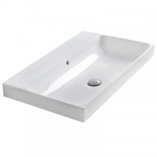 Vasque en céramique blanc brillant avec trop-plein à suspendre ou à encastrer – CRISTINA ONDYNA WNL6109