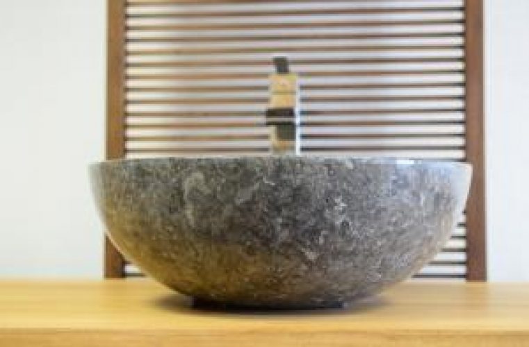 Vasque en marbre gris de forme ronde VIENNA