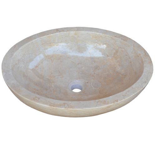 Vasque en pierre LAMPUR ovale 50 x 40 cm, crème