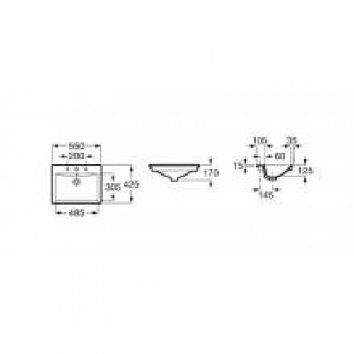 Vasque à encastrer Diverta 55 x 42,5 cm Roca