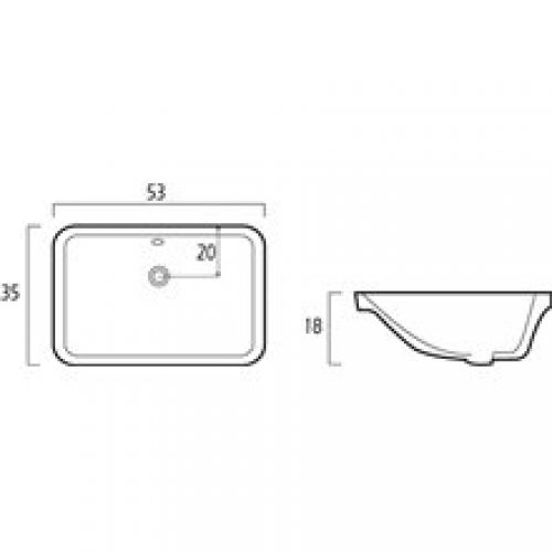 Vasque à encastrer sous plan 55 GME