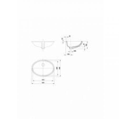 Vasque à encastrer sous plan Gala Egeo 57 x 42 cm