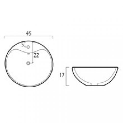 Vasque à poser 45 avec trop-plein Artistic GME