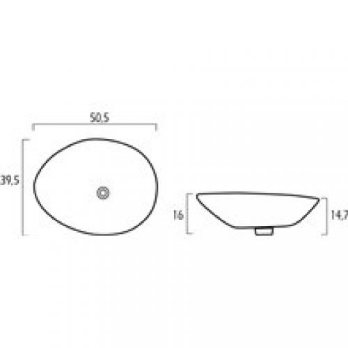 Vasque à poser asymétrique 50 GME