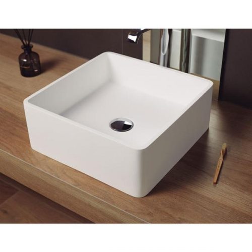 Vasque à poser carrée en solid surface ARTANA 40 cm