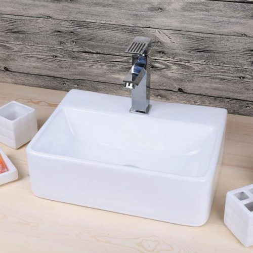 Vasque à poser en céramique COSENZA blanc 33,5 x 29 cm