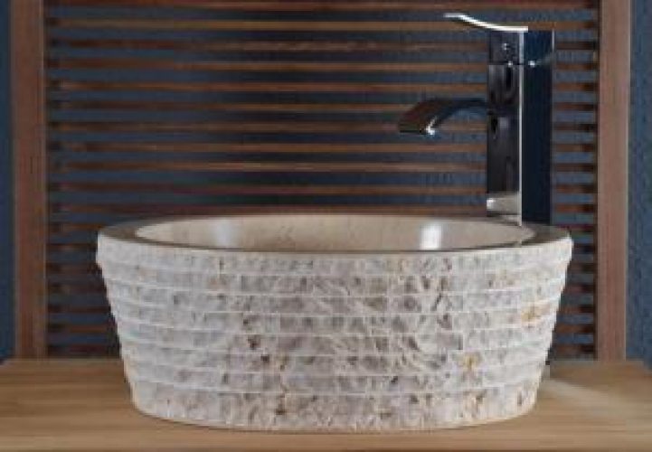 Vasque à poser en marbre beige Moelan