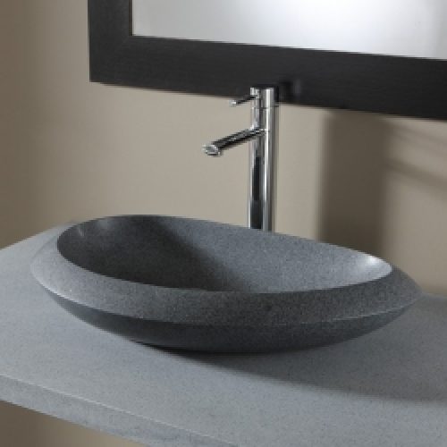 Vasque à poser galet en pierre naturelle…