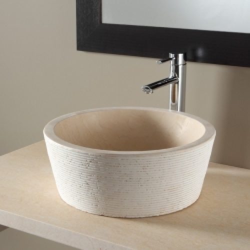 Vasque à poser haute et bouchardée en…