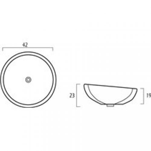Vasque à poser ronde asymétrique 42 GME