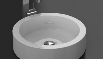 Vasque à poser ronde en marbre de synthèse SIENA Ø46 cm