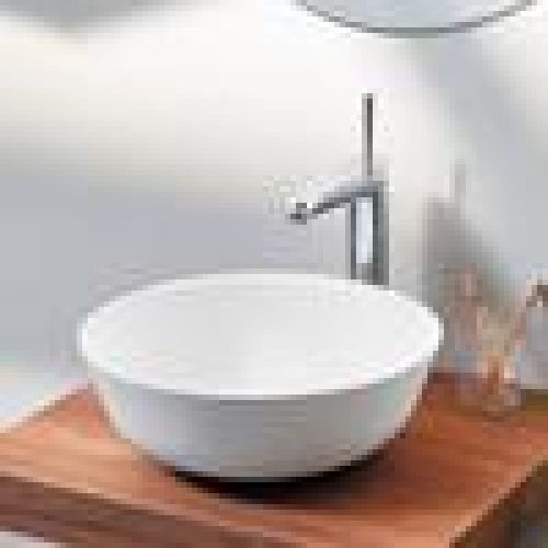 Vasque à poser ronde en pierre de synthèse BOL 41 cm