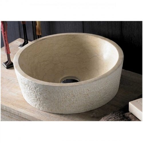 Vasque à Poser The Bath Collection DUAL en Pierre 405x130x405mm Beige