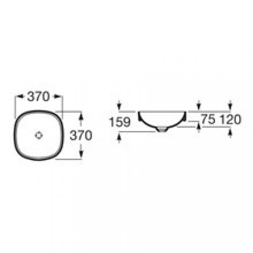 Vasque semi-encastrée Inspira Soft Roca 37 x 37