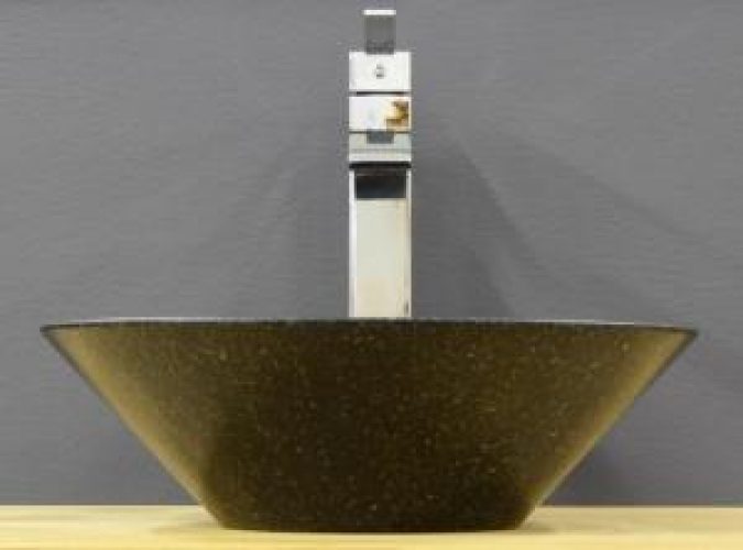 Vasque Terrazzo cone Noire Diam 40 cm hauteur 12 cm