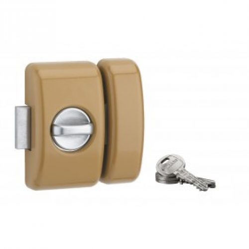 Verrou de sûreté – à bouton – cylindre 45 mm – à clé plate – Universel