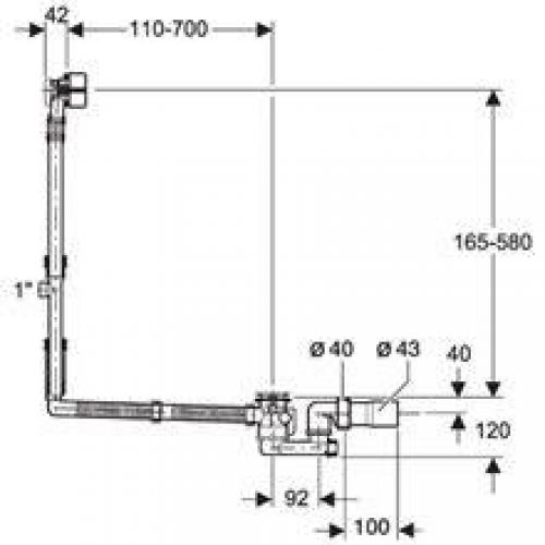 Vidage avec alimentation pour baignoire XL