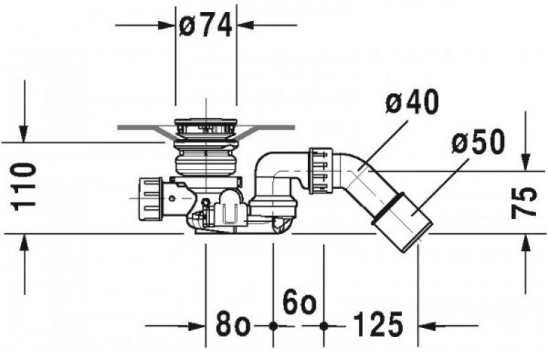 Vidage Baignoire Duravit Spezial avec trop-plein 791233000001000